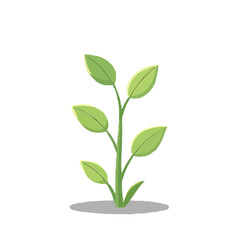 Simple, Iconic Green Plant Illustration