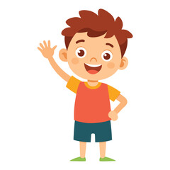 Obraz premium Kid raising hand