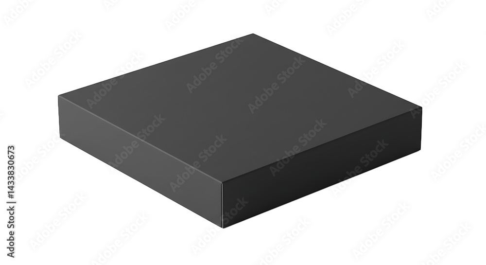 Poster a simple gray rectangular prism on a black background in an isometric perspective view rendering