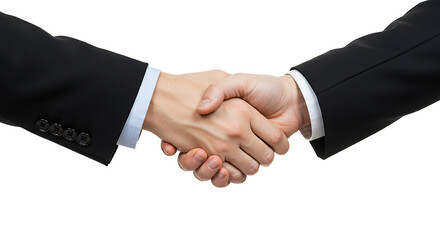 Close-Up of Business Handshake Isolated on White Background &ndash; No Faces, Perfect Isolation
