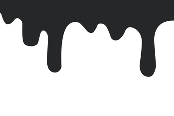 Black dripping oil stain, melt drips , liquid, ink silhouettes isolated vector illustration