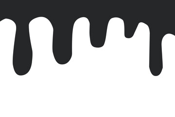 Black dripping oil stain, melt drips , liquid, ink silhouettes isolated vector illustration