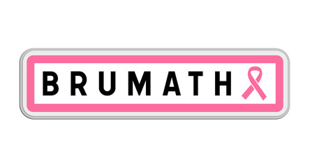 Panneau de sortie de Brumath, Bas-Rhin, Grand Est avec Ruban Octobre Rose