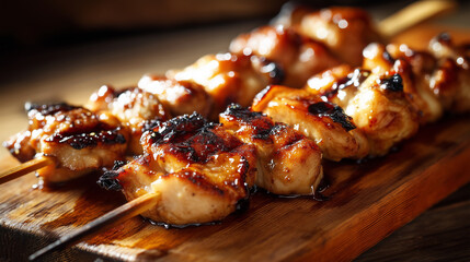 居酒屋の定番メニュー香ばしい炭火焼き鳥 | 絶妙な焼き加減