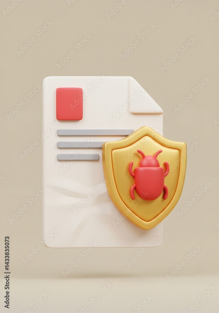 Poster symbolic representation of data security shielding against cyber threats