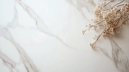 Obraz premium Dried Flowers on Marble Table.