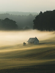 sunrise in the fog