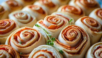 Fototapeta premium Beautifully arranged rolls showcasing culinary artistry