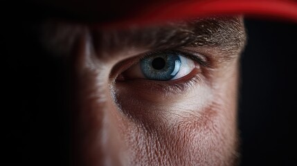 Close-up of intense male eye