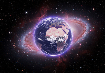 Glowing Earth Space Background Nebula Cosmic Image