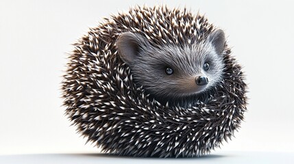 Obraz premium Cute hedgehog curled into a ball.