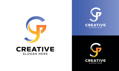 Letter GJ Initial Logo,Art & Illustration.