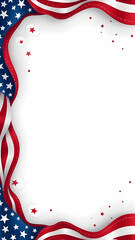 American Patriotic Frame With Stars and Stripes Celebration Elements