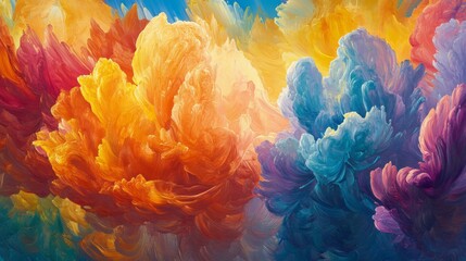 Fototapeta premium Abstract Colorful Cloudscape Painting