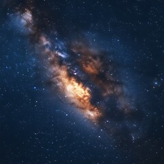 Fototapeta premium Cosmic canvas of swirling nebulae and distant stars. A breathtaking view of the Milky Way's intricate structure, filled with vibrant hues and celestial dust