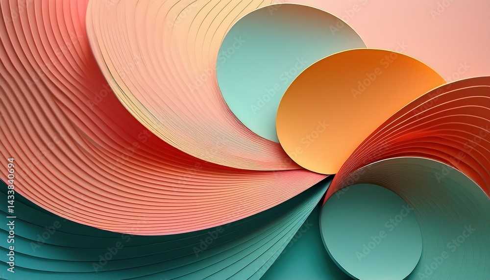 Poster dynamic abstract paper swirls studio digital art artistic environment close-up view modern design