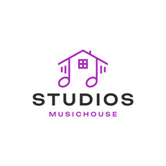 Simple Music House Logo, Music House Studio Logo Design Inspiration