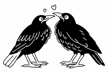 Fototapeta premium vector illustration of a pair of birds