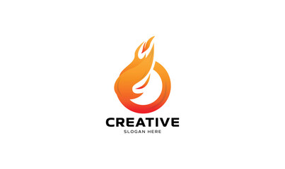 Flame letter o logo Art & Illustration