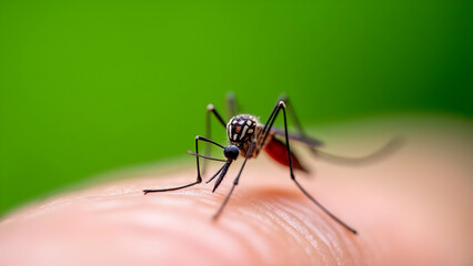 Mosquito Feeding on Skin A Vector for Disease