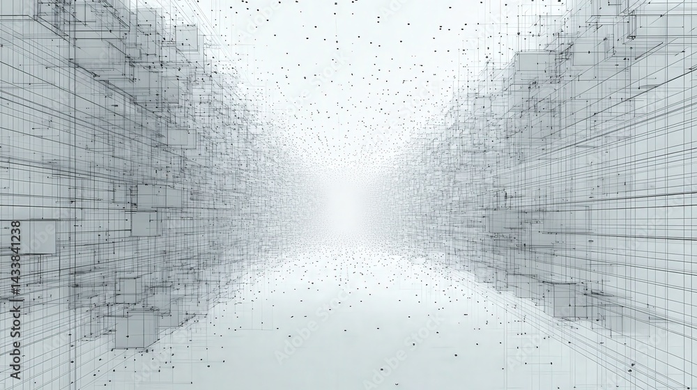 Poster abstract digital architecture perspective