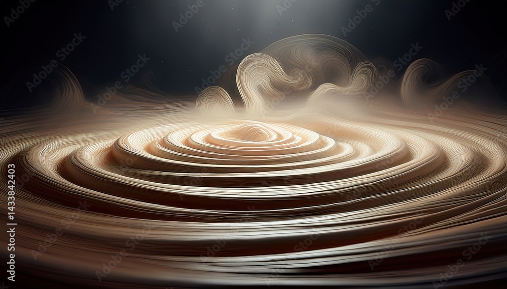 Poster swirling patterns of fluid dynamics abstract art digital creation dark environment top view visual c