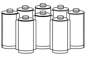 Batteries lithium energy solution line art