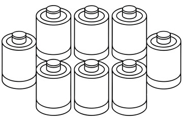 Batteries nickel electric vehicle Line art