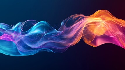 Abstract Colorful Wave of Particles and Light