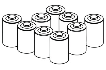 Batteries nickel eco friendly Line art