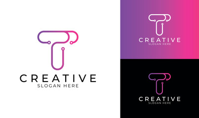 Letter T Network Logo Art & Illustration