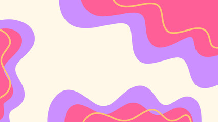 Abstract background vector with beige, pink and purple wave elements