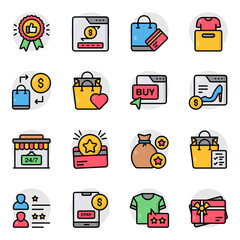 Set of Spending Flat Icons