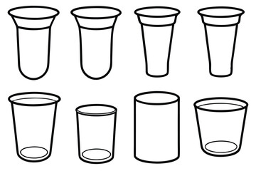 Beakers glassware for science Line art