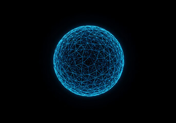 Stunning Abstract Blue Sphere: Glowing Energy Ball Background