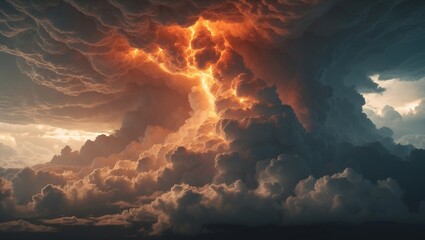 Celestial inferno unleashed in fiery storm display