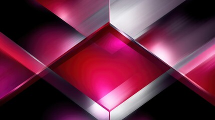 Abstract geometric background with pink and silver intersecting shapes, modern design concept.