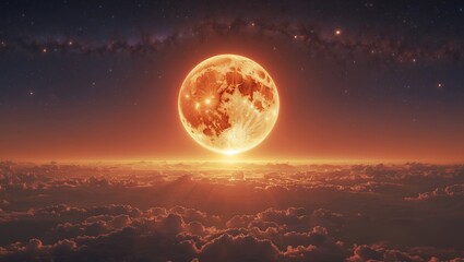 Celestial majesty of a sunset atmosphere