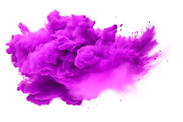 A vibrant explosion of purple and white smoke against a stark transparent background creating a dynamic effect png