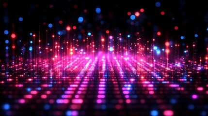 Obraz premium Abstract Digital Light Display Showing Pink Blue Glowing Lines