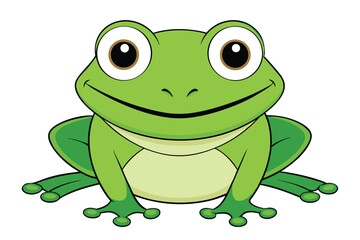 Vector of cartoon frog illustration on white.