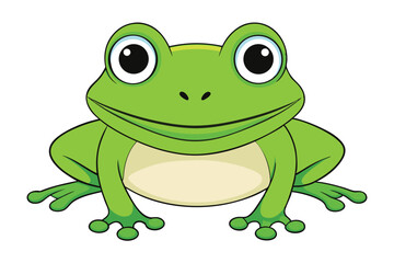 Vector of cartoon frog illustration on white.