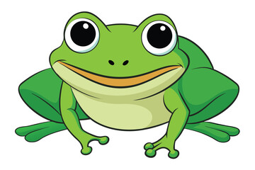 Vector of cartoon frog illustration on white.