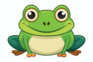 Vector of cartoon frog illustration on white.