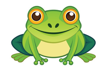 Vector of cartoon frog illustration on white.