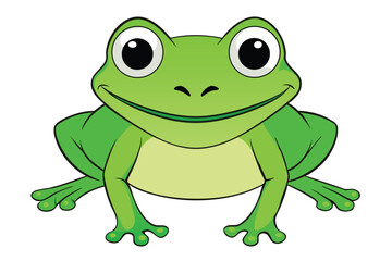 Vector of cartoon frog illustration on white.