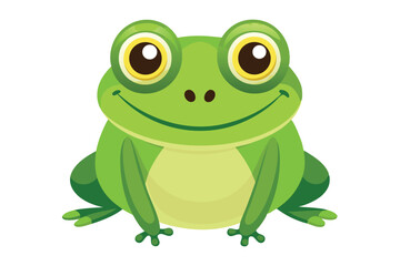 Vector of cartoon frog illustration on white.