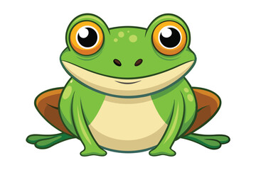 Vector of cartoon frog illustration on white.