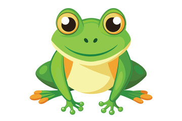 Vector of cartoon frog illustration on white.