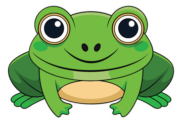 Vector of cartoon frog illustration on white.